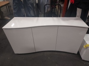 1 X BOXED LAZZARO SIDEBOARD IN WHITE WITH LED STRIP LIGHTS - SIZE 150 X 50 X 81CM - PLEASE NOTE CUSTOMER RETURNS -