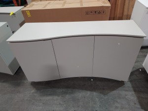 1 X LAZZARO SIDEBOARD IN GREY WITH LED STRIP LIGHTS - SIZE 150 X 50 X 81CM - PLEASE NOTE CUSTOMER RETURNS -