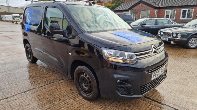 BLACK CITROEN BERLINGO 1000 ENTERPRISE BH DIESEL PANAL VAN 1500CC FIRST REGISTERED 10/08/2020 REG: PE20RVO MILEAGE: 107,126 MILES 2 KEYS HAS V5, MOT EXPIRED 09/08/2023 AIR CON, CRUISE CONTROL SAT NAV WORKS WITH COMPATIBLE PHONE