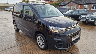 BLACK CITROEN BERLINGO 1000 ENTERPRISE BH DIESEL PANEL VAN 1500CC FIRST REGISTERED 10/8/2020 REG: PE2OUDB MILEAGE: 75,305 MILES 1 KEY, HAS V5, MOT UNTIL 09/08/2024 AIR CON, CRUISE CONTROL SAT NAV WORKS WITH COMPATIBLE PHONE