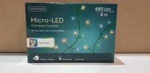 19 X LUMINEO 6M 480 LED COMPACT TWINKLE STRING MULTI COLOUR LIGHTS